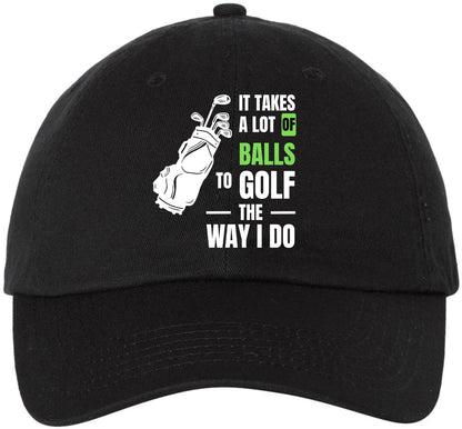 Golf Embroidered Baseball Cap | Funny Sports 100% Cotton Adjustable Dad Hat for Men & Women