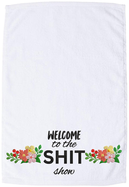 Funny Embroidered Hand Towel 100% Cotton | Have a Nice Poop & Welcome to the Shit Show Bathroom Towel
