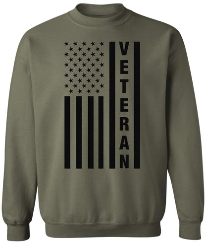 USA Flag Veteran Printed Crewneck Sweatshirt | American US Army Vet Patriotic Warm Sweat Shirt Top