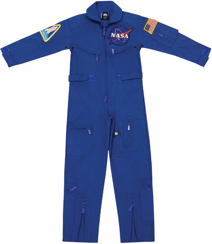 Royal Blue – NASA Flight Suit Coveralls with Official U.S. Space Patches (Kids)