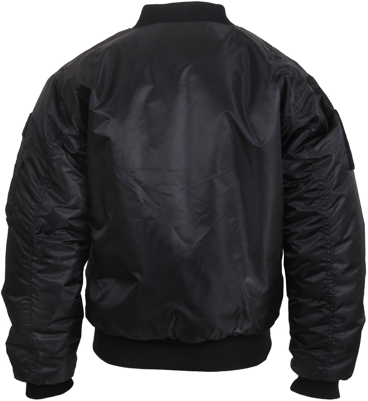 Black - MA-1 Flight Jacket Air Force Style Bomber Coat Customizeable with Patches Sections