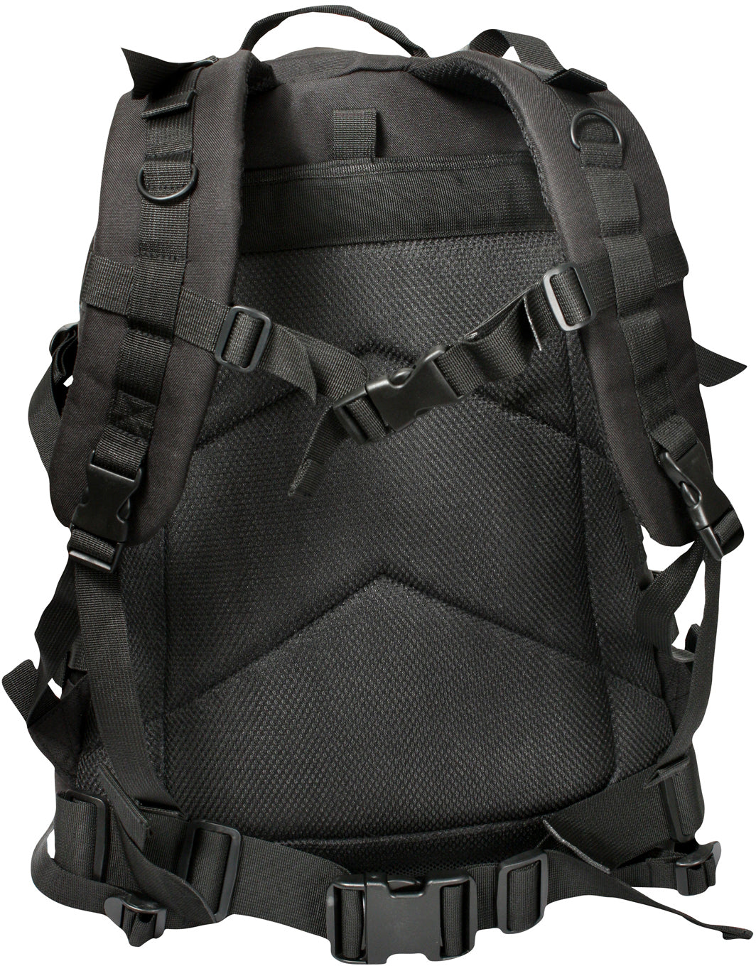 Black - MOLLE Tactical Large Transport Pack - Rugged Army Backpack