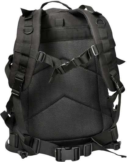 Black - MOLLE Tactical Large Transport Pack - Rugged Army Backpack