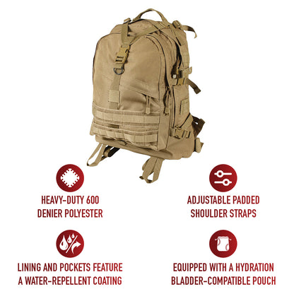 Coyote Brown - Military MOLLE Compatible Large Transport Pack