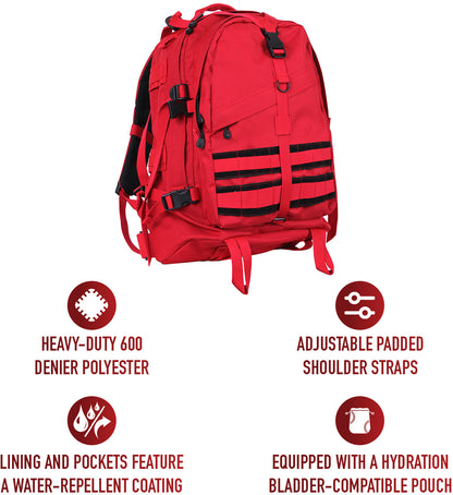 Red - MOLLE Large Transport Pack Tactical Backpack