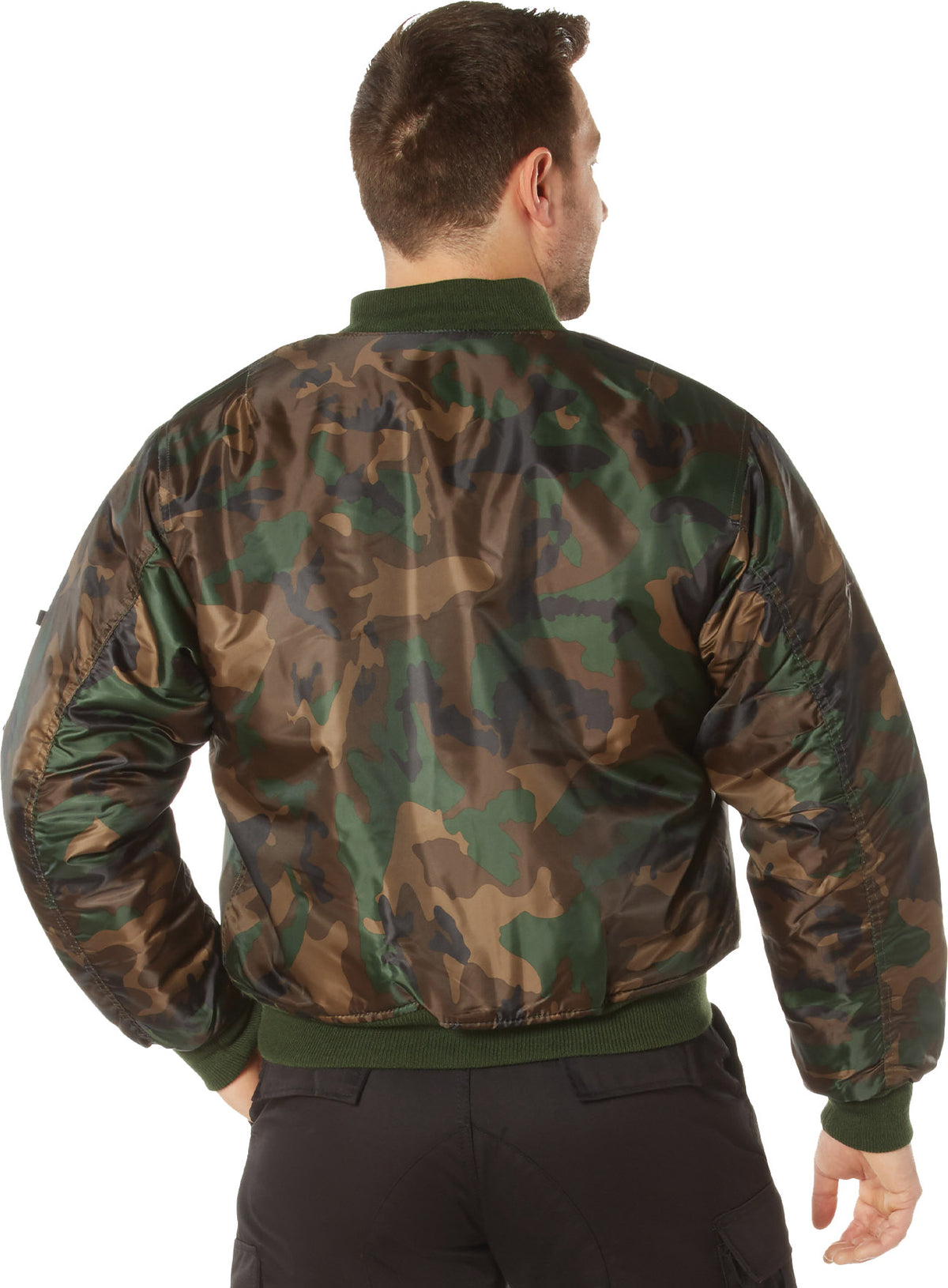 Woodland Camo - Air Force MA-1 Flight Jacket Bomber US Military Style Reversible Coat