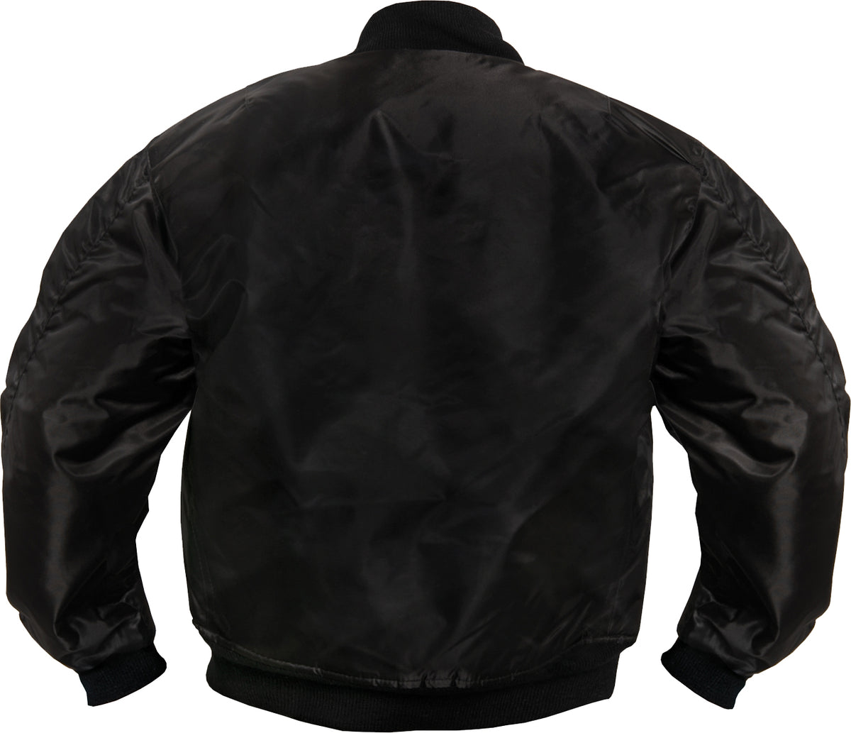 Black - Air Force MA-1 Bomber Flight Jacket with Top Gun Patches - Kid's