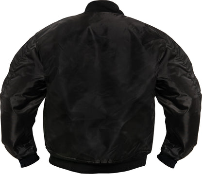 Black - Air Force MA-1 Bomber Flight Jacket with Top Gun Patches - Kid's