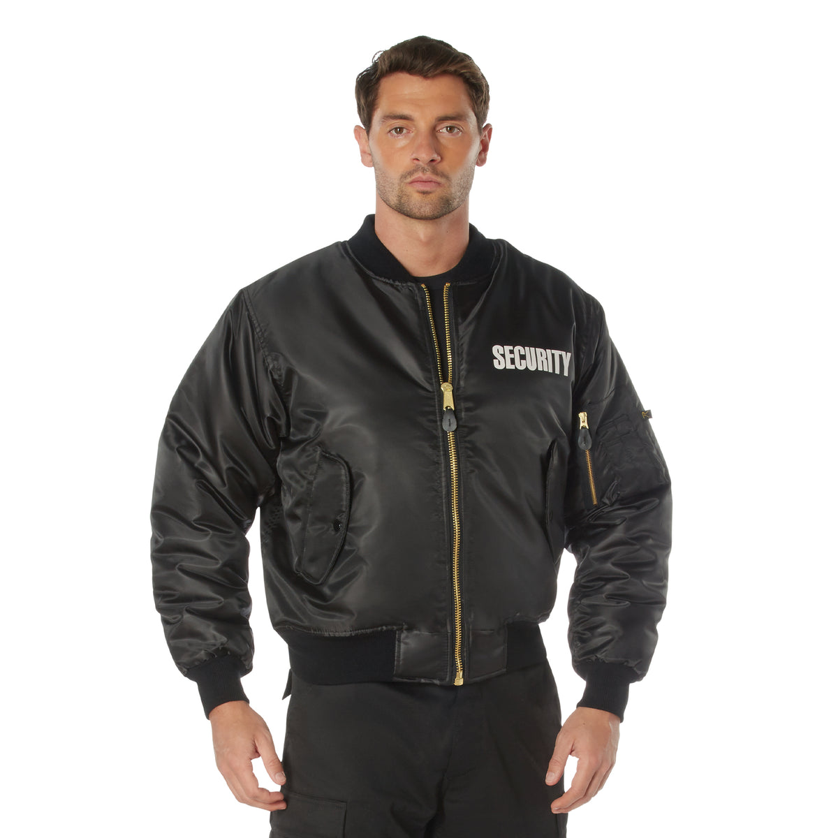 Official Security Uniform Black Jacket Officer Guard MA-1 Bomber Flight Coat