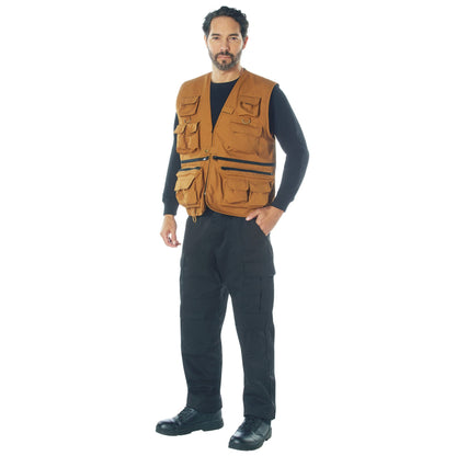 Work Brown - Fishing and Travel Vest 17 Pockets