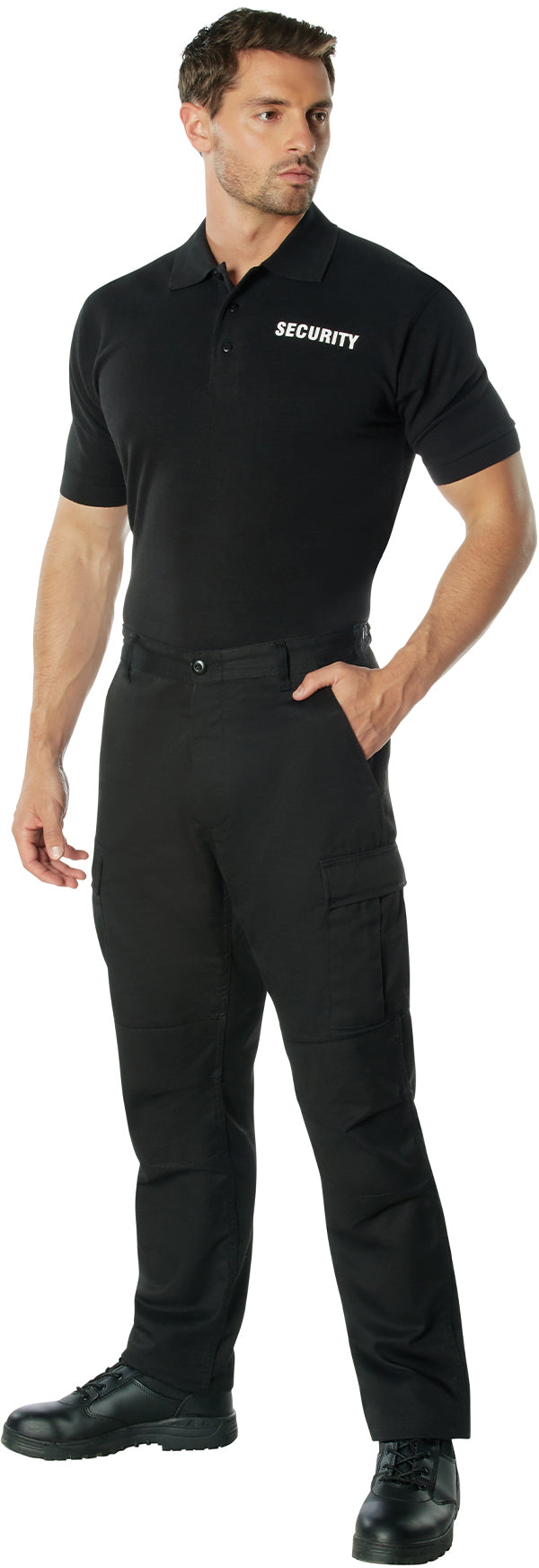 Black - Two Sided Law Enforcement SECURITY Golf Shirt