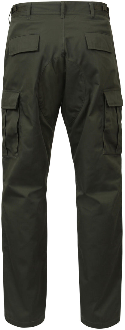Olive Drab - Tactical BDU Pants Cargo Fatigues - Poly/Cotton Twill - Button Fly
