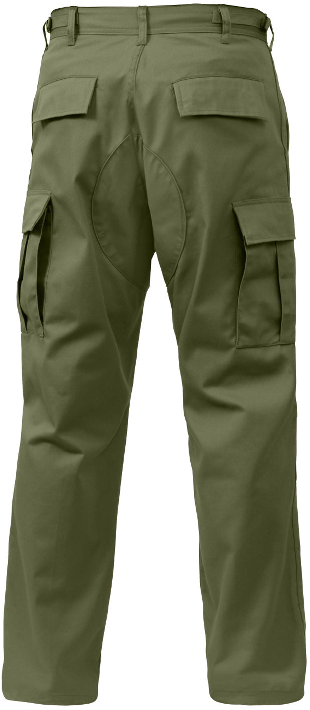 Olive Drab - Tactical BDU Pants Cargo Fatigues - Poly/Cotton Twill - Button Fly