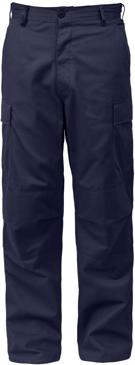 Navy Blue - Tactical BDU Pants Cargo Fatigues - Poly/Cotton Twill - Button Fly
