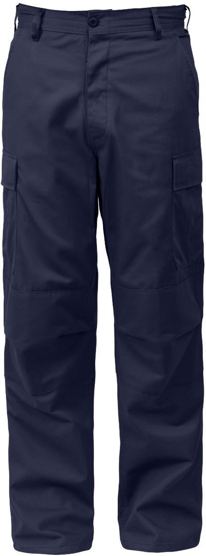 Navy Blue - Tactical BDU Pants Cargo Fatigues - Poly/Cotton Twill - Button Fly