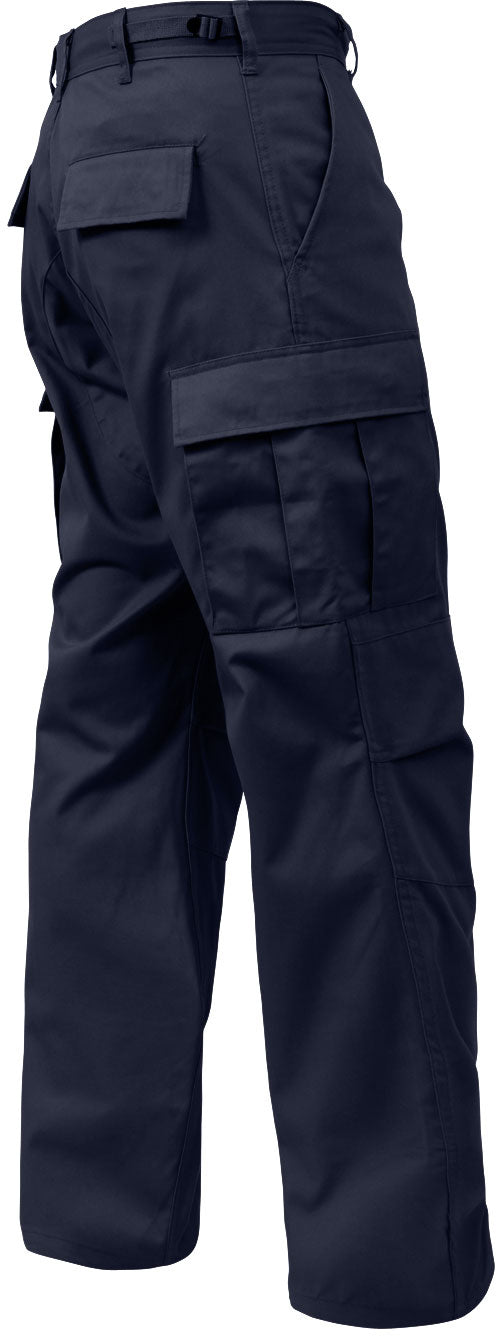 Navy Blue - Tactical BDU Pants Cargo Fatigues - Poly/Cotton Twill - Button Fly