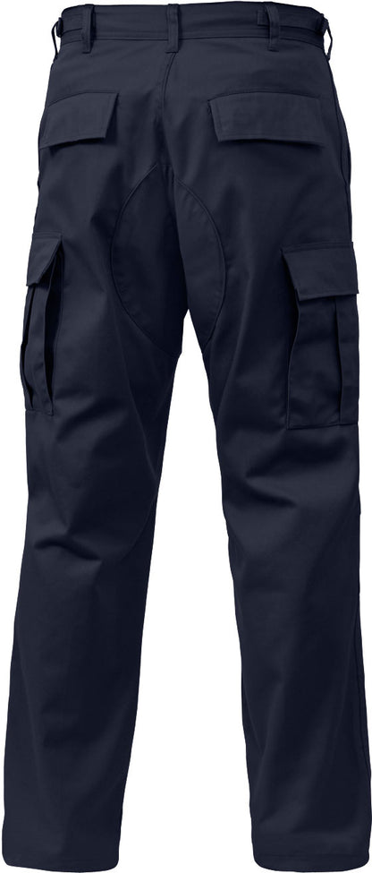 Navy Blue - Tactical BDU Pants Cargo Fatigues - Poly/Cotton Twill - Button Fly