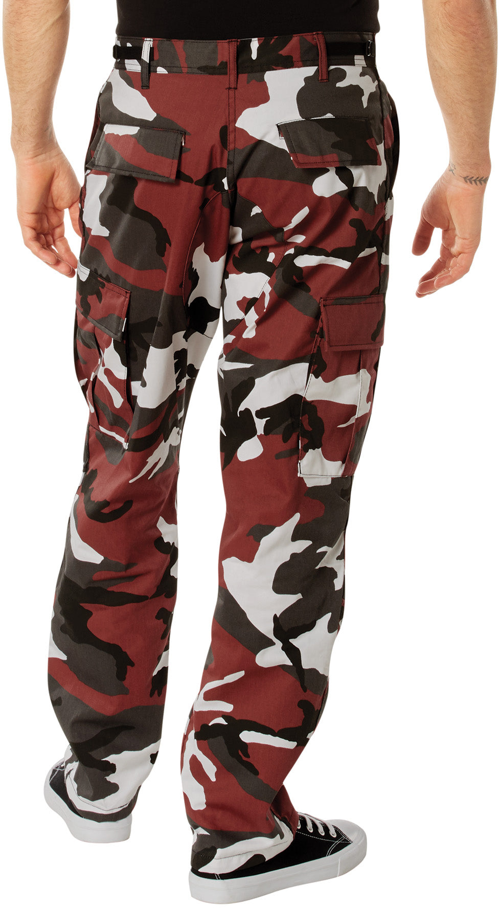 Red Camouflage - Tactical BDU Pants Cargo Fatigues - Poly/Cotton Twill - Button Fly