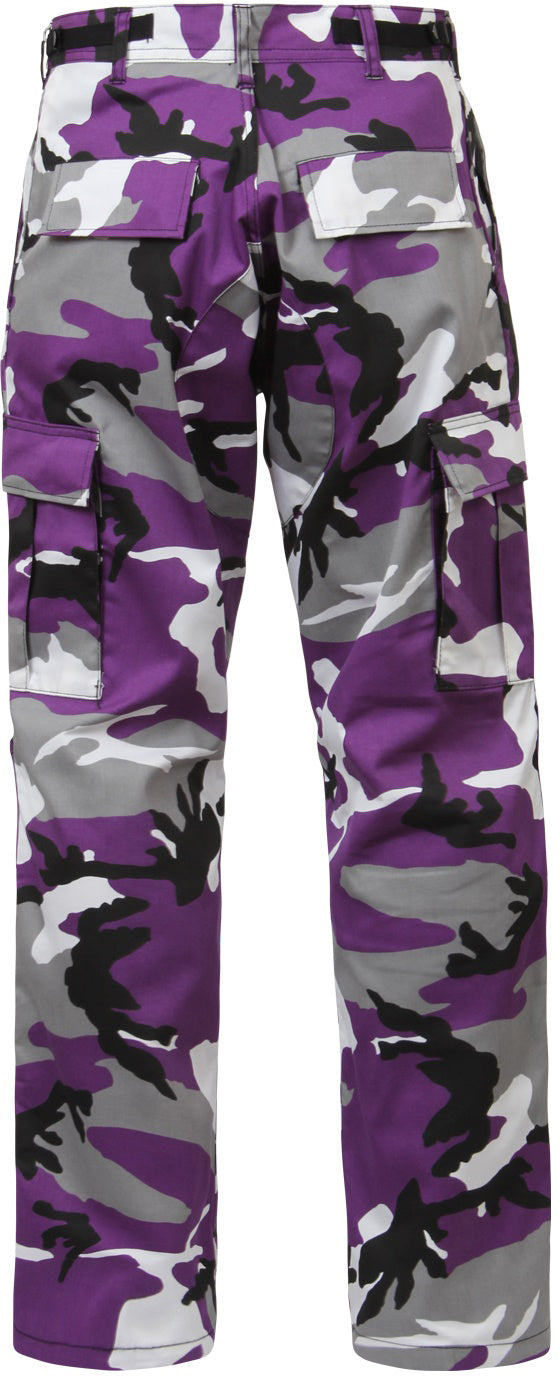 Ultra Violet Camouflage - Tactical BDU Pants Cargo Fatigues - Poly/Cotton Twill - Button Fly
