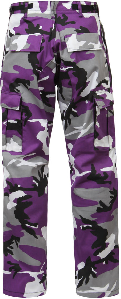 Ultra Violet Camouflage - Tactical BDU Pants Cargo Fatigues - Poly/Cotton Twill - Button Fly