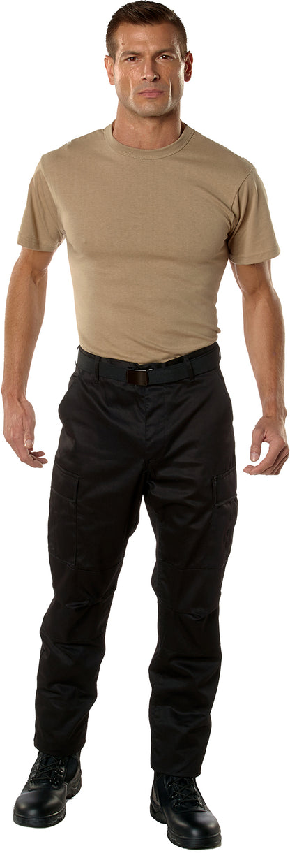 Black - Tactical BDU Pants Cargo Fatigues - Poly/Cotton Twill - Button Fly