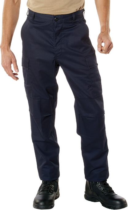 Midnight Blue - Tactical BDU Pants Cargo Fatigues - Poly/Cotton Twill - Button Fly