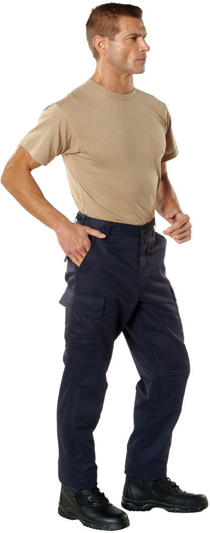 Midnight Blue - Tactical BDU Pants Cargo Fatigues - Poly/Cotton Twill - Button Fly
