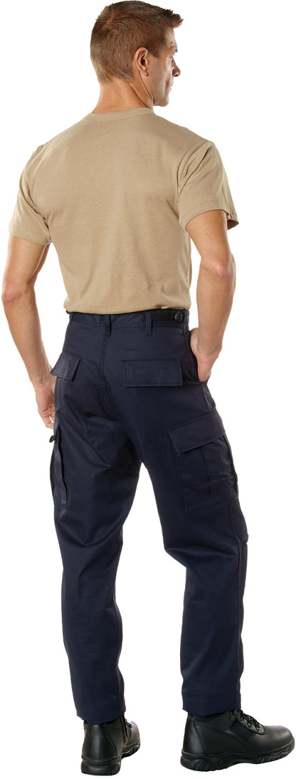 Midnight Blue - Tactical BDU Pants Cargo Fatigues - Poly/Cotton Twill - Button Fly