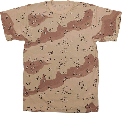 Tactical Camouflage T-Shirt Army Fashion Color Camo Military Crewneck Short Sleeve Top Tee Shirt