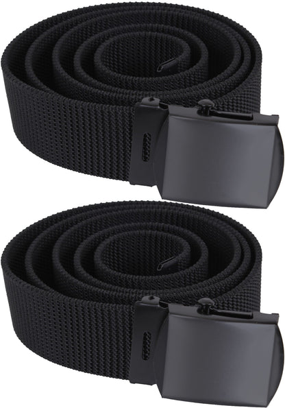 Nylon Web Belt Reversible Heavy Duty Tactical Military Waist Webbed Belt with Metal Slider Buckle