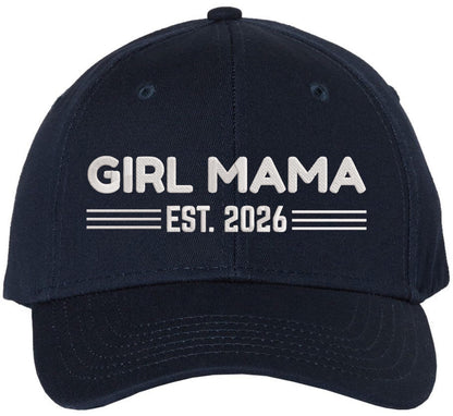 Boy Mama or Girl Mama Est 2026 Cap – Embroidered Mom Gift Hat – 100% Cotton Adjustable