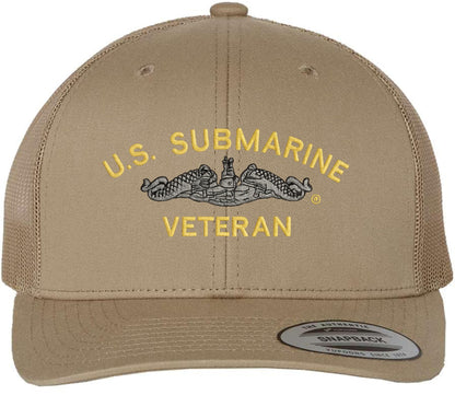 U.S. Submarine Veteran Embroidered Trucker Hat Navy Military Mesh Back Snapback Baseball Cap