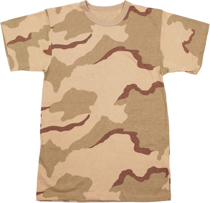Tactical Camouflage T-Shirt Army Fashion Color Camo Military Crewneck Short Sleeve Top Tee Shirt