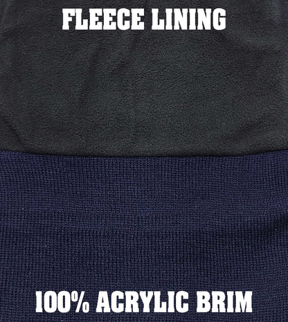 STAFF Large Embroidered Beanie Fleece Lined Watch Cap STAFF Warm Winter Work Uniform Hat