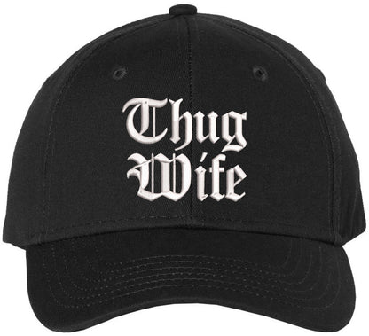 Thug Wife Embroidered Baseball Cap | Funny Thugs Gangsta Style Streetwear Adjustable Cap for Wives & Women