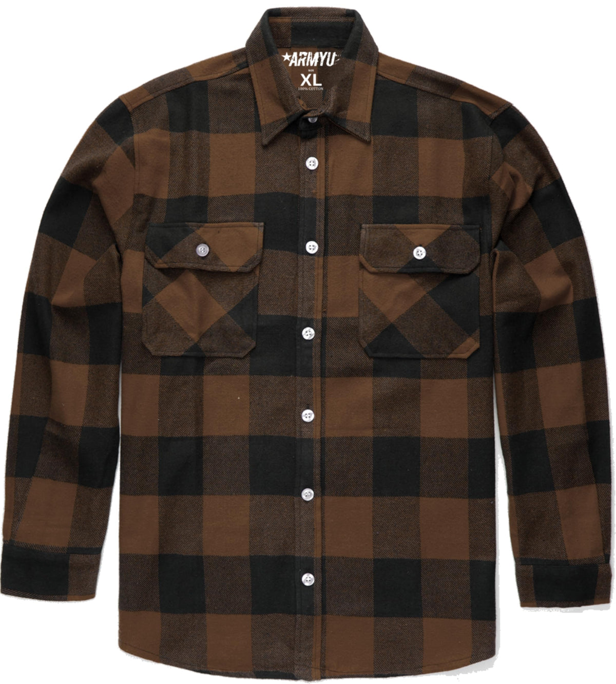 Extra Heavyweight Buffalo Plaid Flannel Shirt Cotton Outdoor Work Button Down Men's Shirt