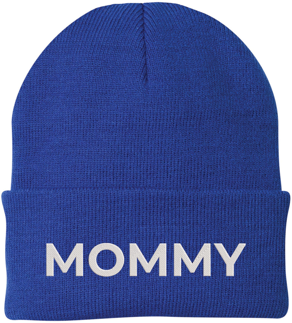 Mommy Embroidered Beanie | Bold Acrylic Knit Winter Hat | Casual Mother's Day Skull Cap Trendy Statement Mom Hat