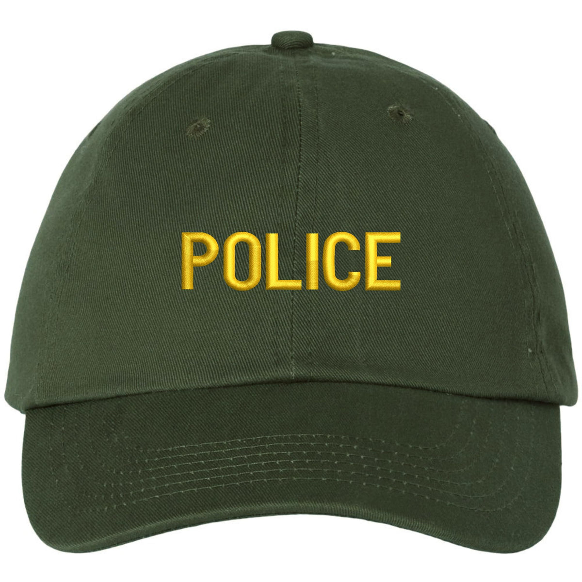 POLICE Unstructured Dad Hat Low Profile Adjustable Baseball Cap for Security, Guard & Law Enforcement Uniforms