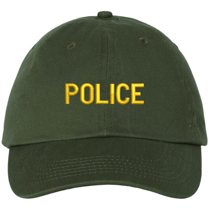 POLICE Unstructured Dad Hat Low Profile Adjustable Baseball Cap for Security, Guard & Law Enforcement Uniforms