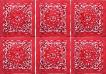 Trainmen Paisley 27" Jumbo Military Bandana Head Scarf Do-rag 100% Cotton Bandanna Face Cover 6-Pack