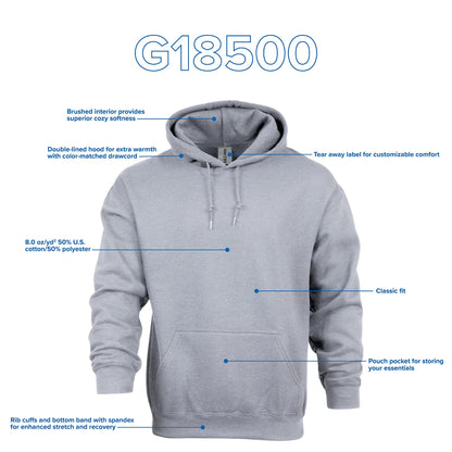 Gildan Adult Fleece Hoodie Sweatshirt, Style G18500, Multipack