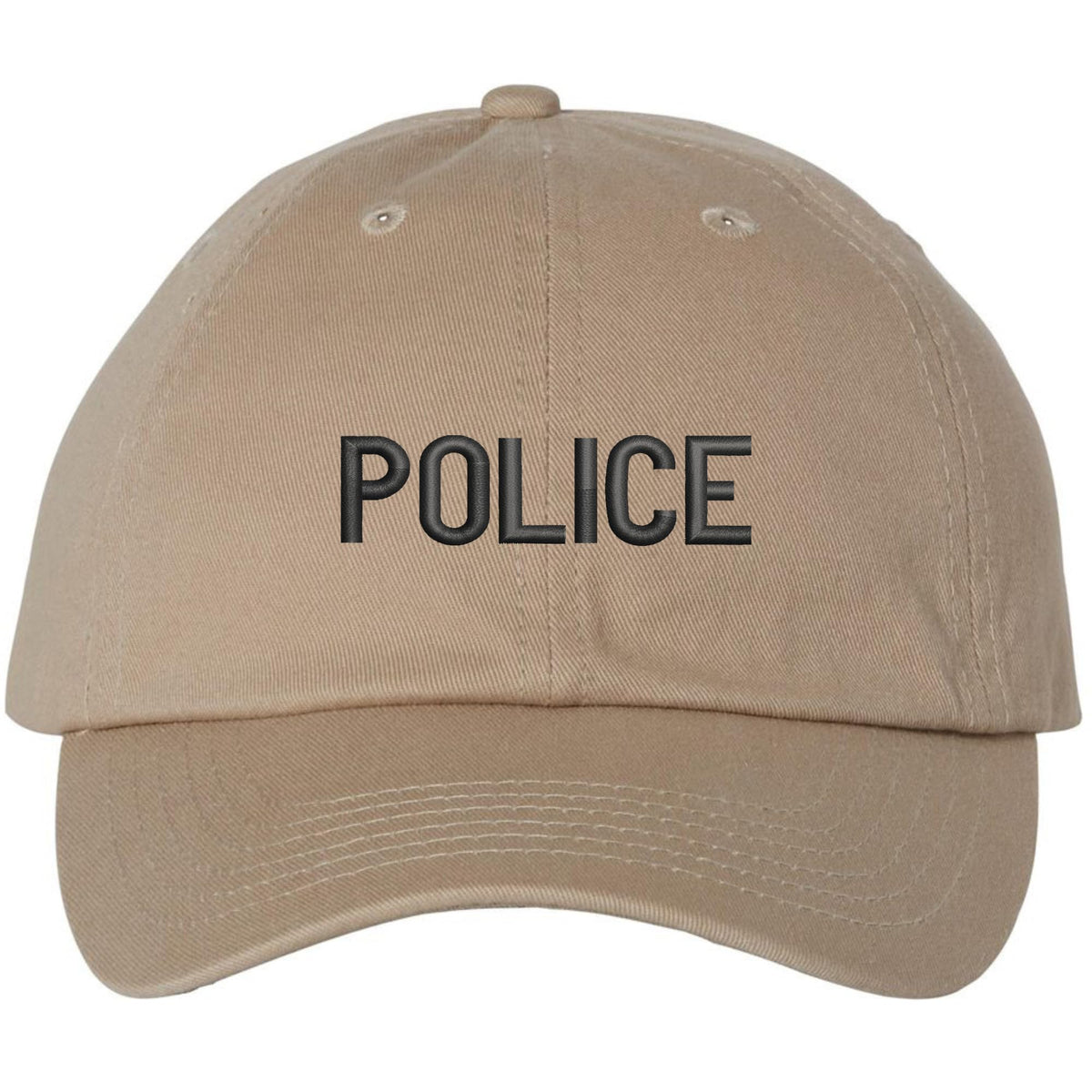 POLICE Unstructured Dad Hat Low Profile Adjustable Baseball Cap for Security, Guard & Law Enforcement Uniforms