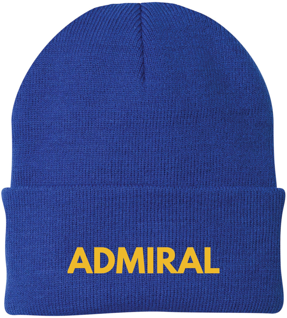 Admiral Embroidered Beanie | USA Military Navy Inspired Warm 100% Acrylic Winter Knit Hat for Men & Women