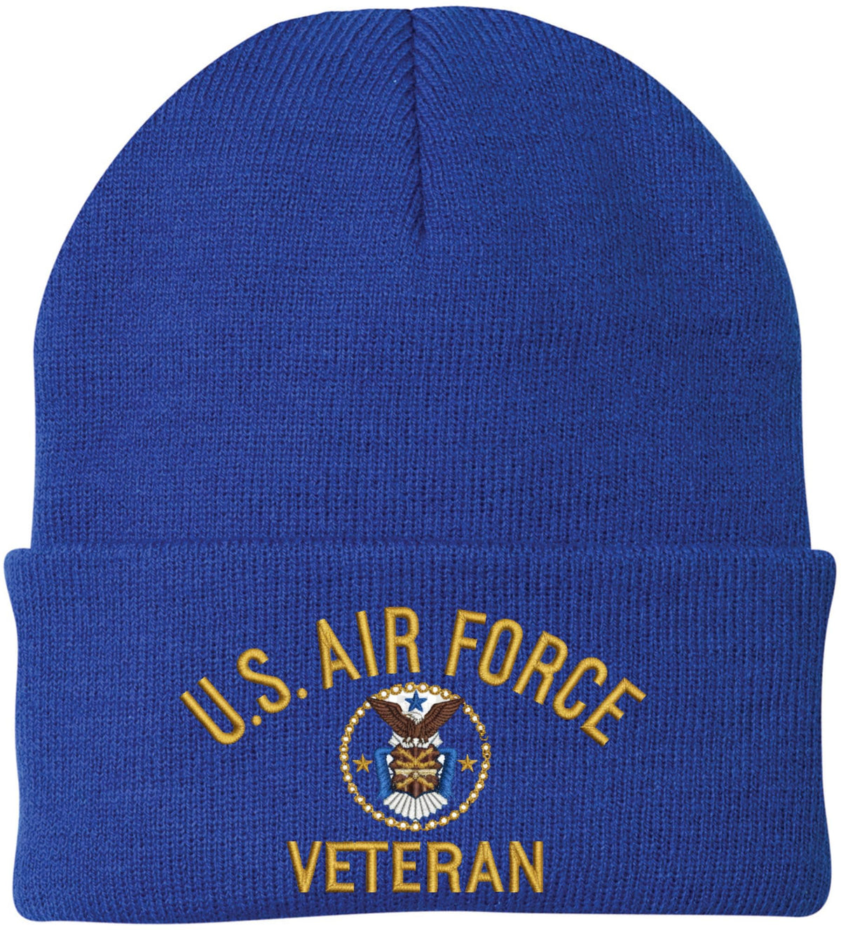 Air Force Veteran Embroidered Beanie | USAF Military Army Skull Cap Acrylic Vet Warm Winter Watch Hat