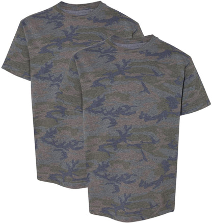 Kids Camouflage T-Shirts, 2 Pack - Youth Tactical Military Camo Tee, Soft & Comfortable Army Tees for Boys & Girls