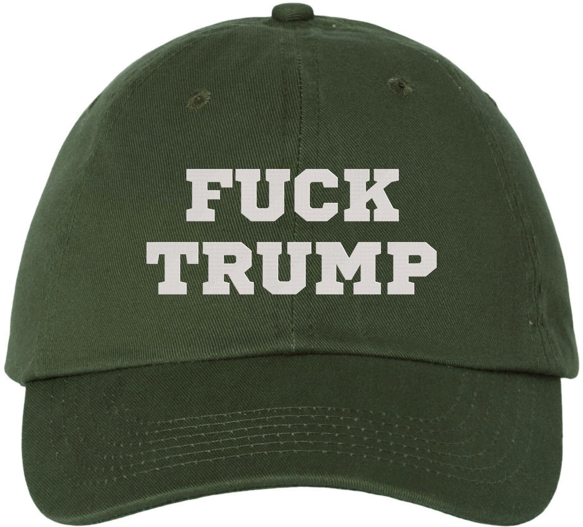 Fuck Trump Embroidered Dad Hat | Anti-Trump Adjustable Cotton Political Statement Baseball Cap