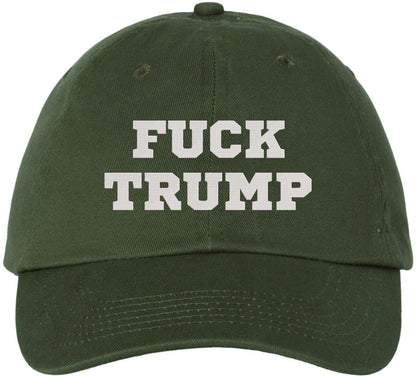 Fuck Trump Embroidered Dad Hat | Anti-Trump Adjustable Cotton Political Statement Baseball Cap