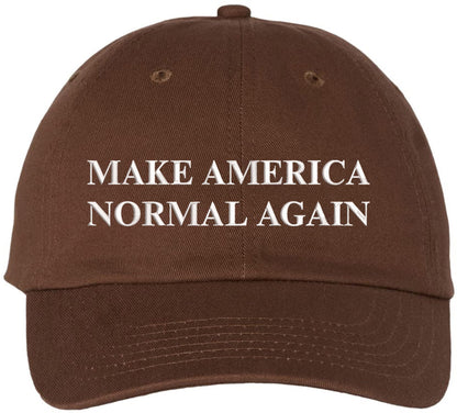Make America Normal Again Embroidered Dad Hat | Funny Political Baseball Cap | Unisex Cotton Adjustable