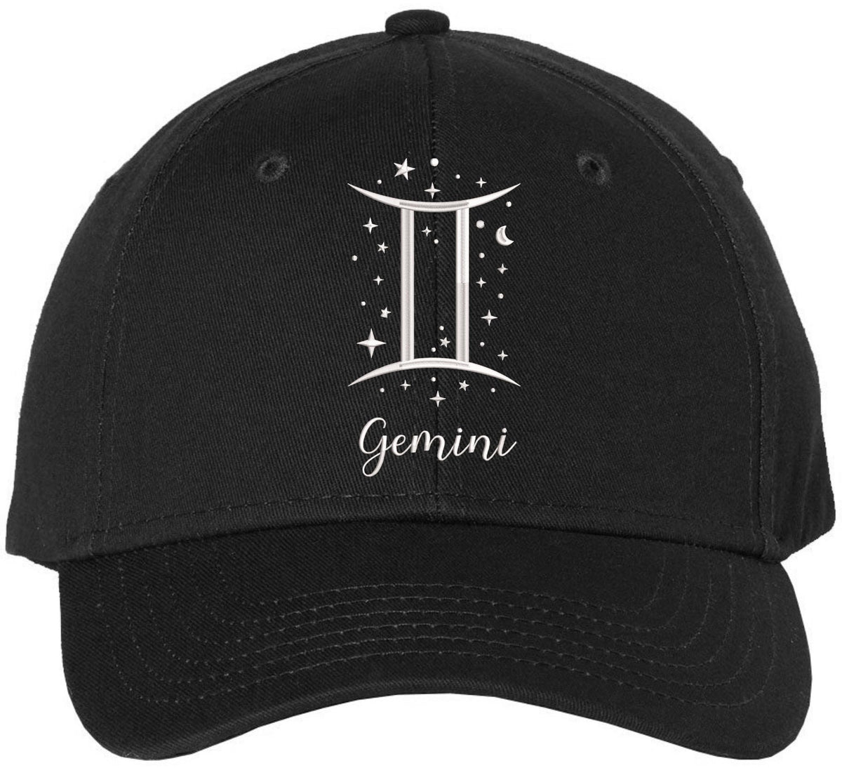 Zodiac Signs Embroidered Baseball Hat | Adjustable Astrology Horoscope Monthly Symbols Designs Structured Cap, Black