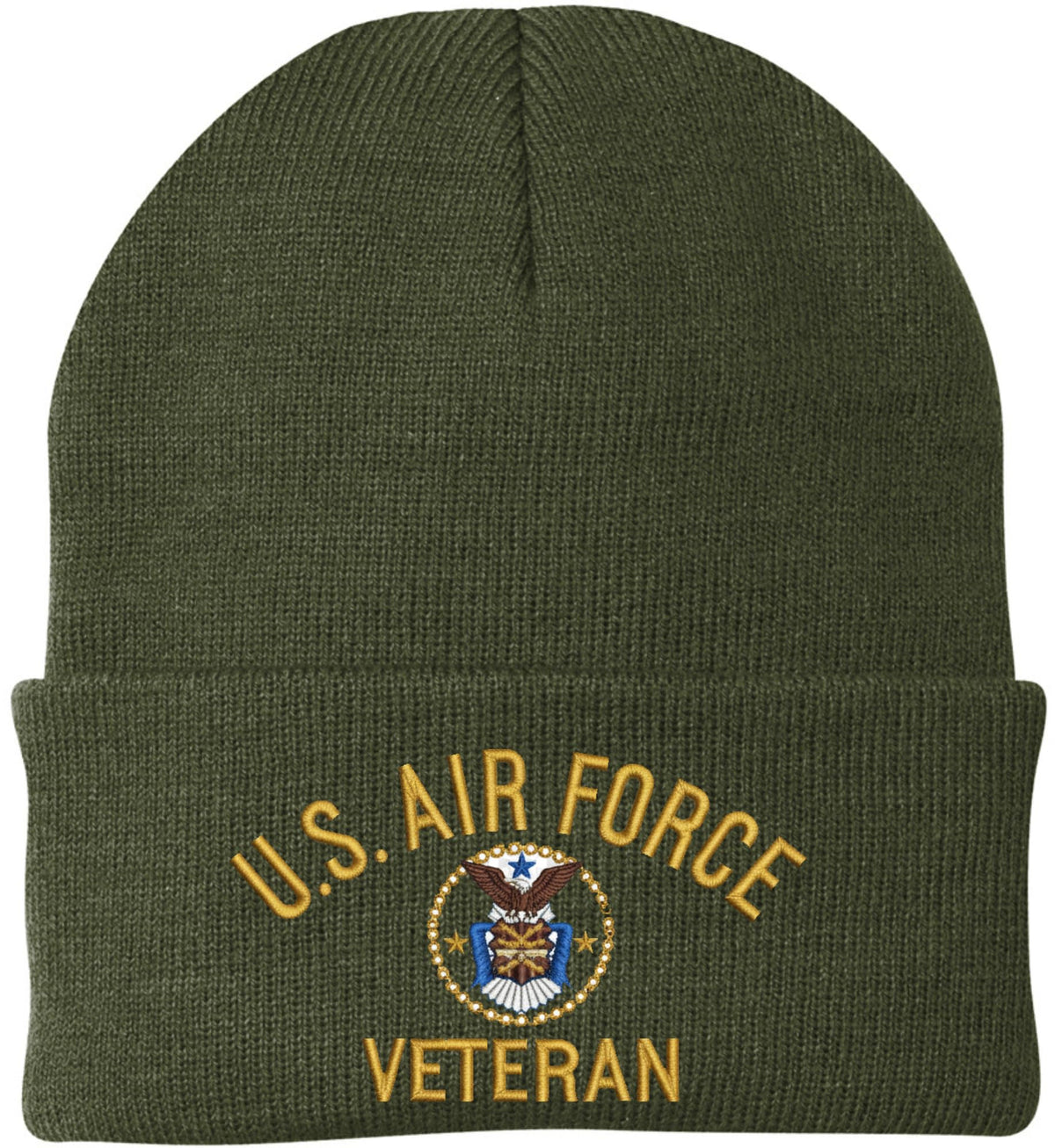 Air Force Veteran Embroidered Beanie | USAF Military Army Skull Cap Acrylic Vet Warm Winter Watch Hat